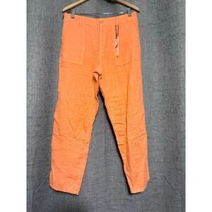 Anthropologie Sanctuary Linen Pants Women 31x27 Orange Tapered